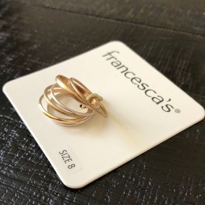 Gorgeous Francesca’s NWT Stacking Rings Set In Worn Gold & Silver Tones!